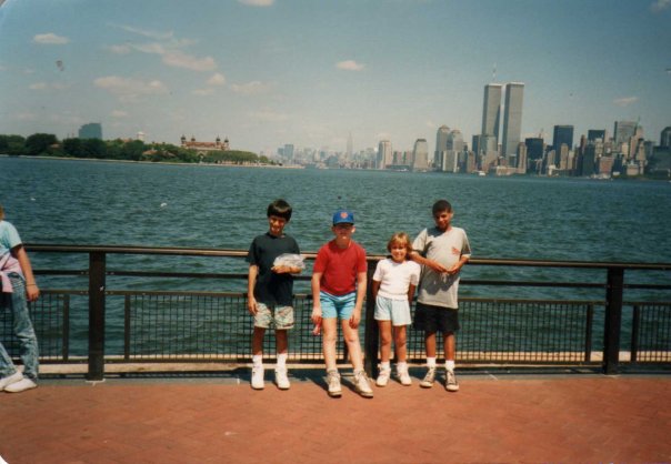 Domnick on Liberty Island with his brother and cousins at age 7 or 8
