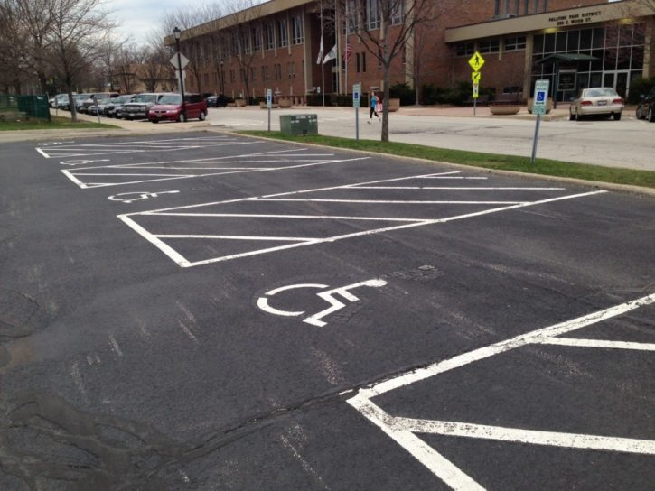  a row of handicap parking space